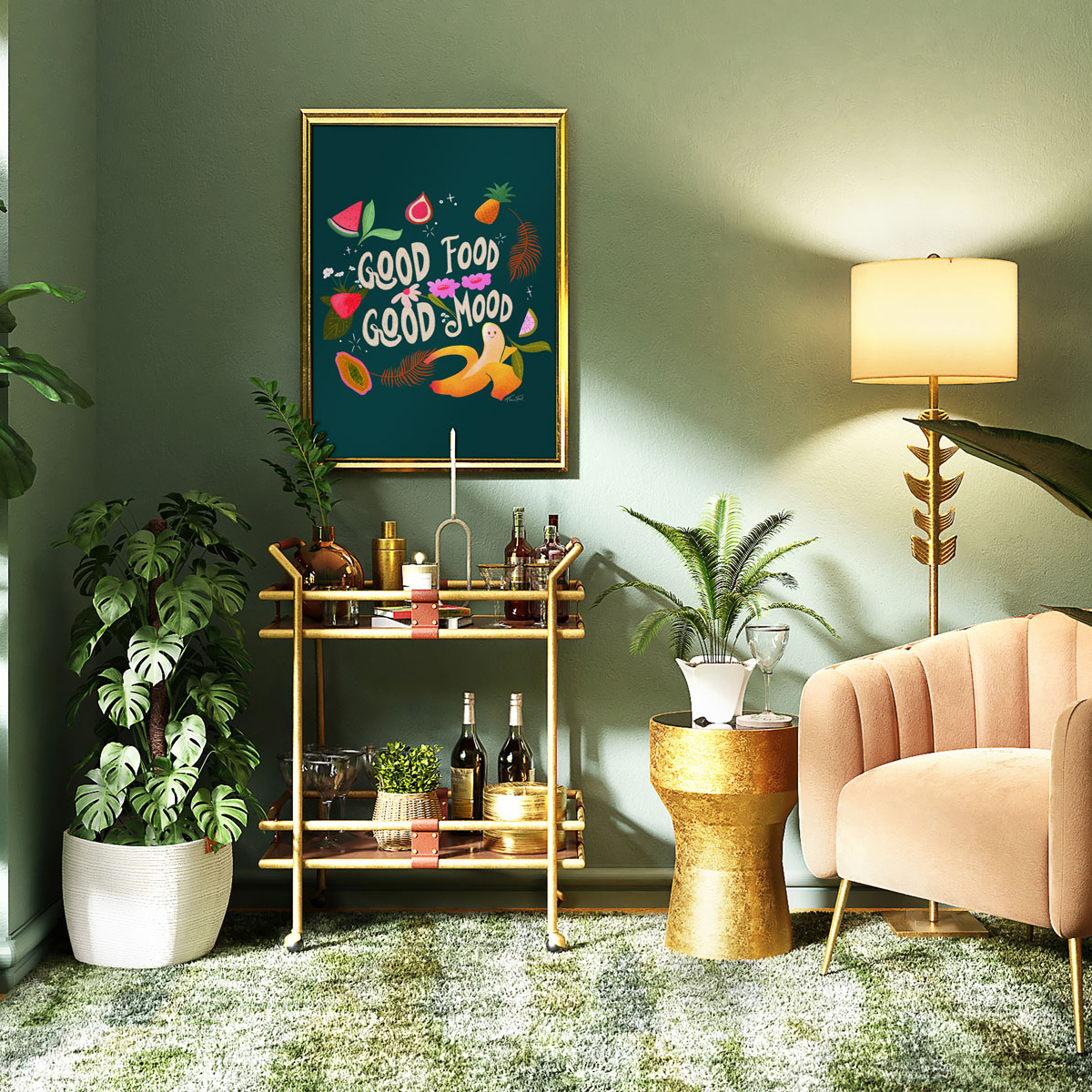 Good Food Good Mood Green • Matte Paper Poster